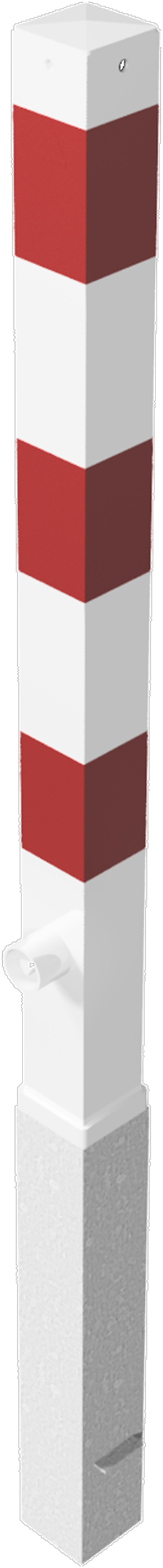 Schake Absperrpfosten HD 70 x 70 mm ohne Öse weiß | rot