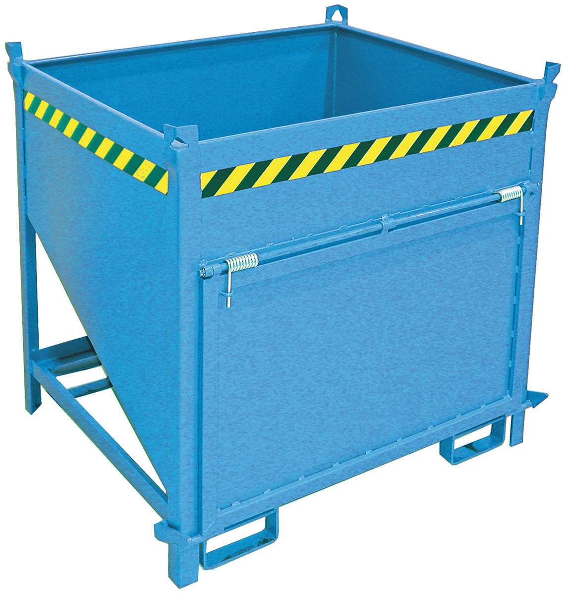 Bauer Silobehälter SGK-75 - RAL 5012 Silowanne 750 Liter für Stapler mit Zugseil - Silotrichter lichtblau pulverbeschichtet (BA-4437-14-0000-3) Bild-01
