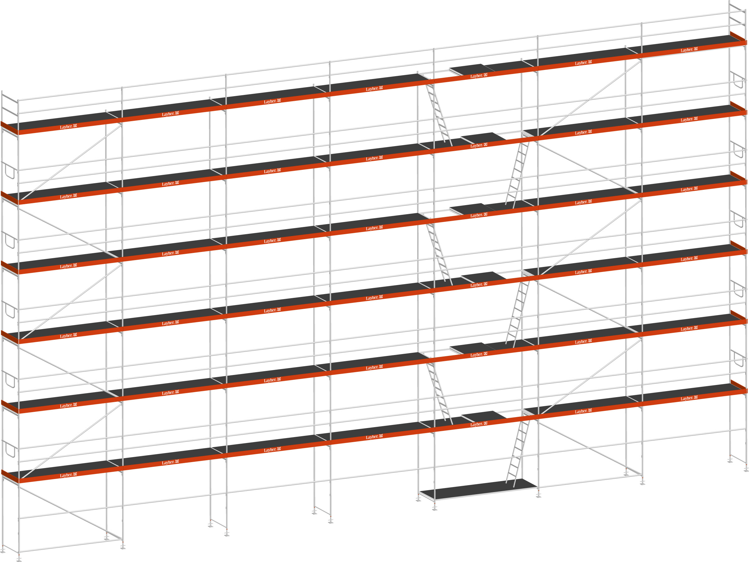 Layher Blitz Gerüst 70 Stahl mit Robustboden 256 m²