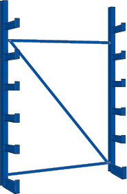 Regalwerk KARL Kragarmregal einseitig Grundfeld 2000 x 1250 x 500 mm