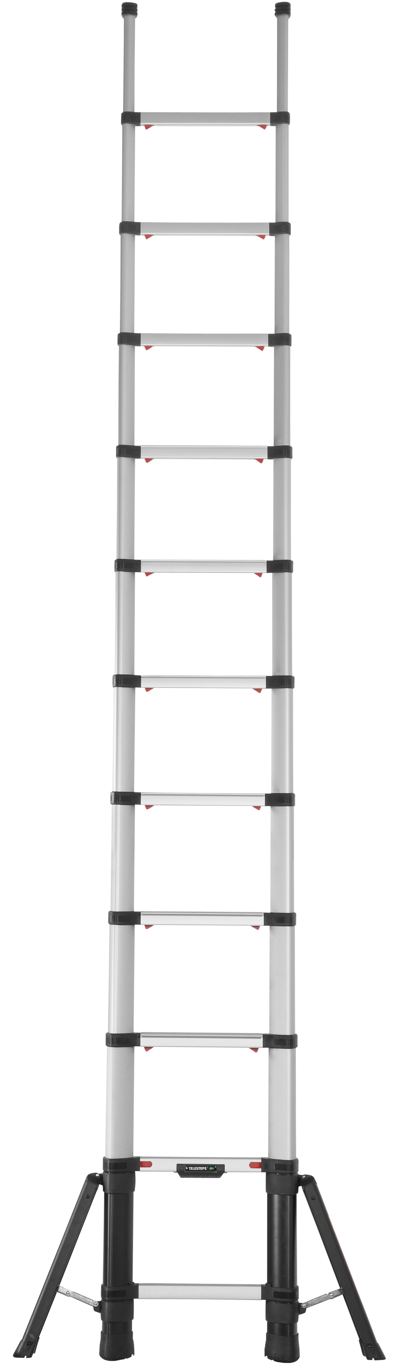 Hymer Teleskopanlegeleiter Alu 11 Stufen Leiter mit Klappausleger (HY-801411) Bild-01