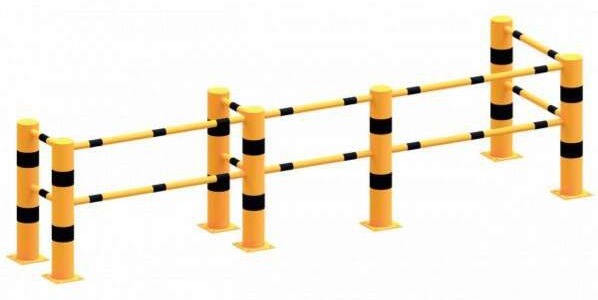 Schake Steckgeländer Stahl Pfosten Ø 152 mm gelb | schwarz Standpfosten für Steckgeländersystem - verschiedene Ausführungen (SK-C-40158-0BG) Bild-01