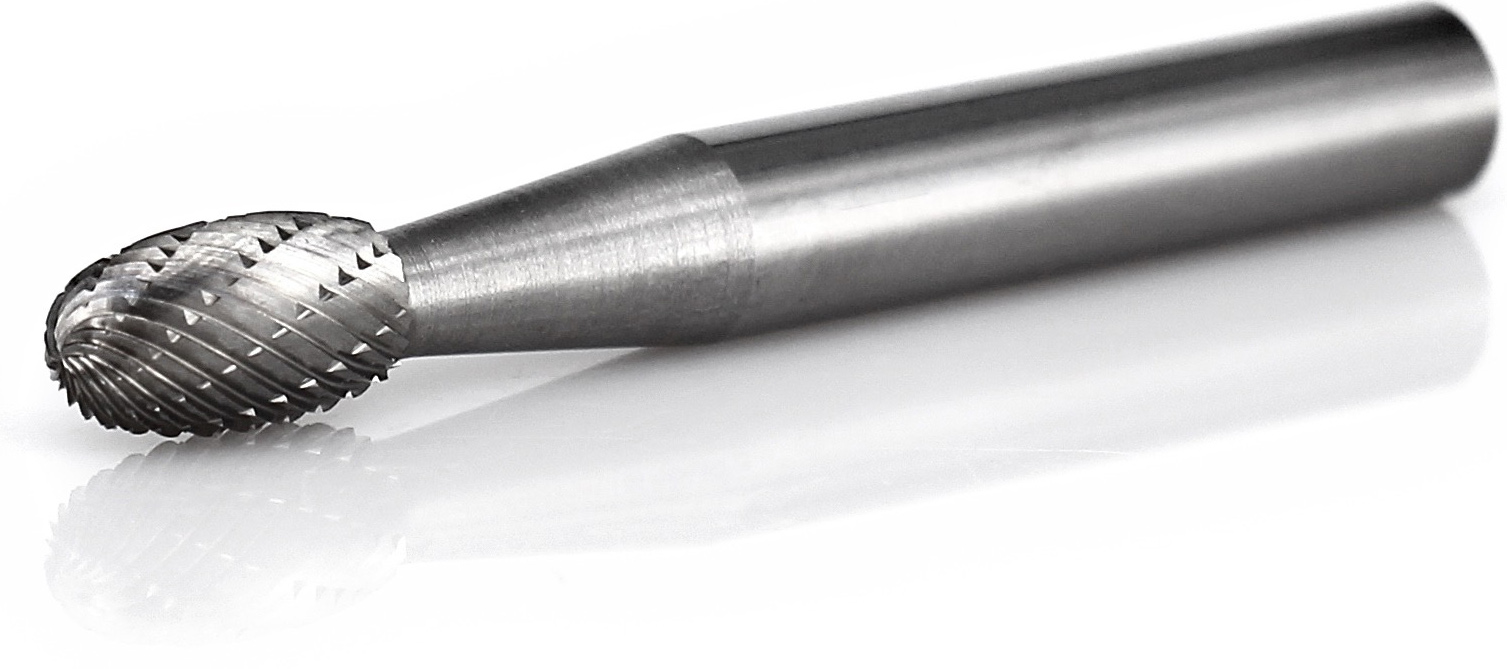 procut Hartmetallfrässtift Tropfenform TRE E60610-6 Schaft-∅ 6 mm - Kopf-∅ 6 mm - Kreuzverzahnung (PC-E60610-6) Bild-01