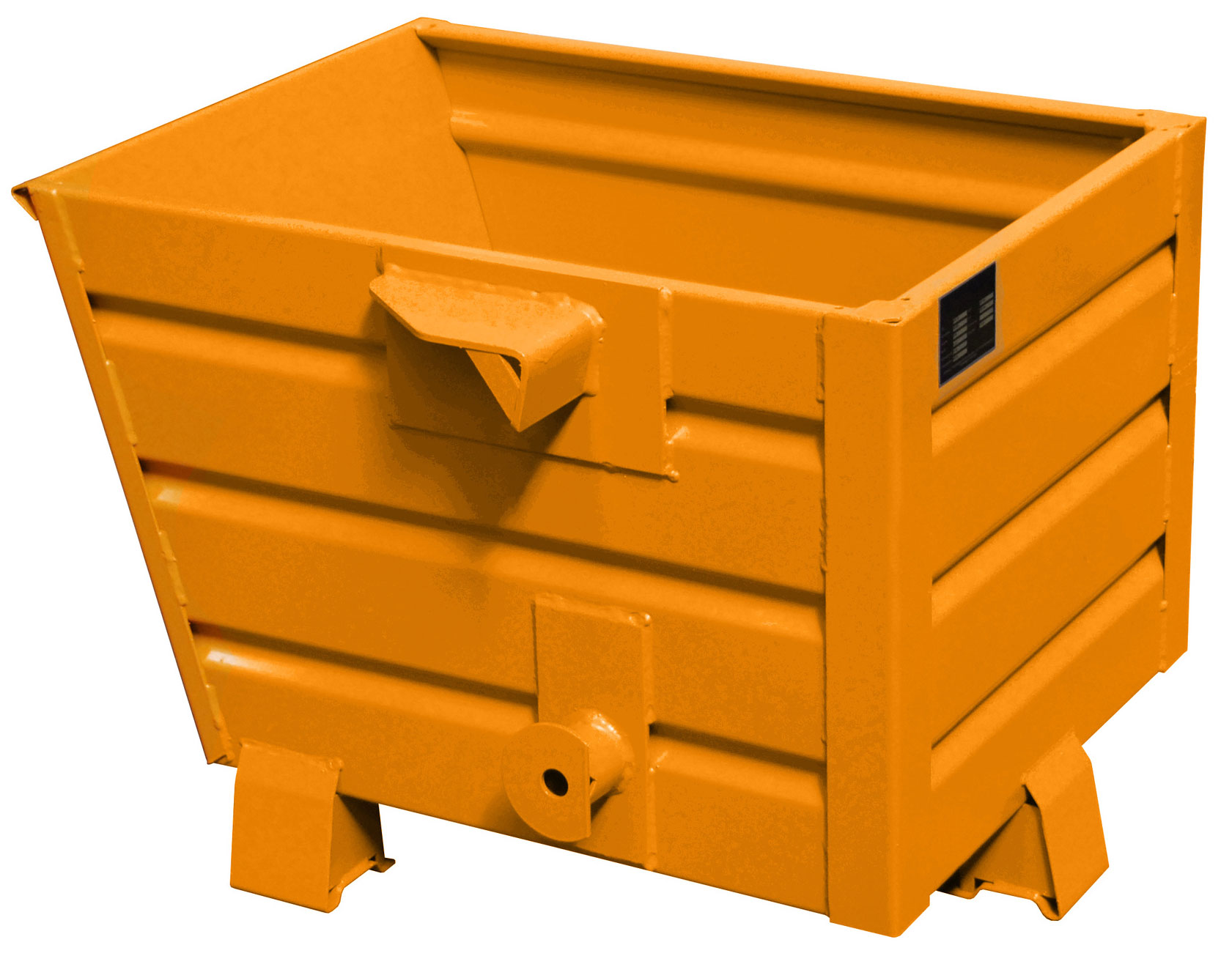 Bauer Stapelkippbehälter BSK-30 - RAL 2000 Stapelbehälter 300 Liter für Stapler - Schuttmulde gelborange pulverbeschichtet (BA-4420-01-0000-1) Bild-01