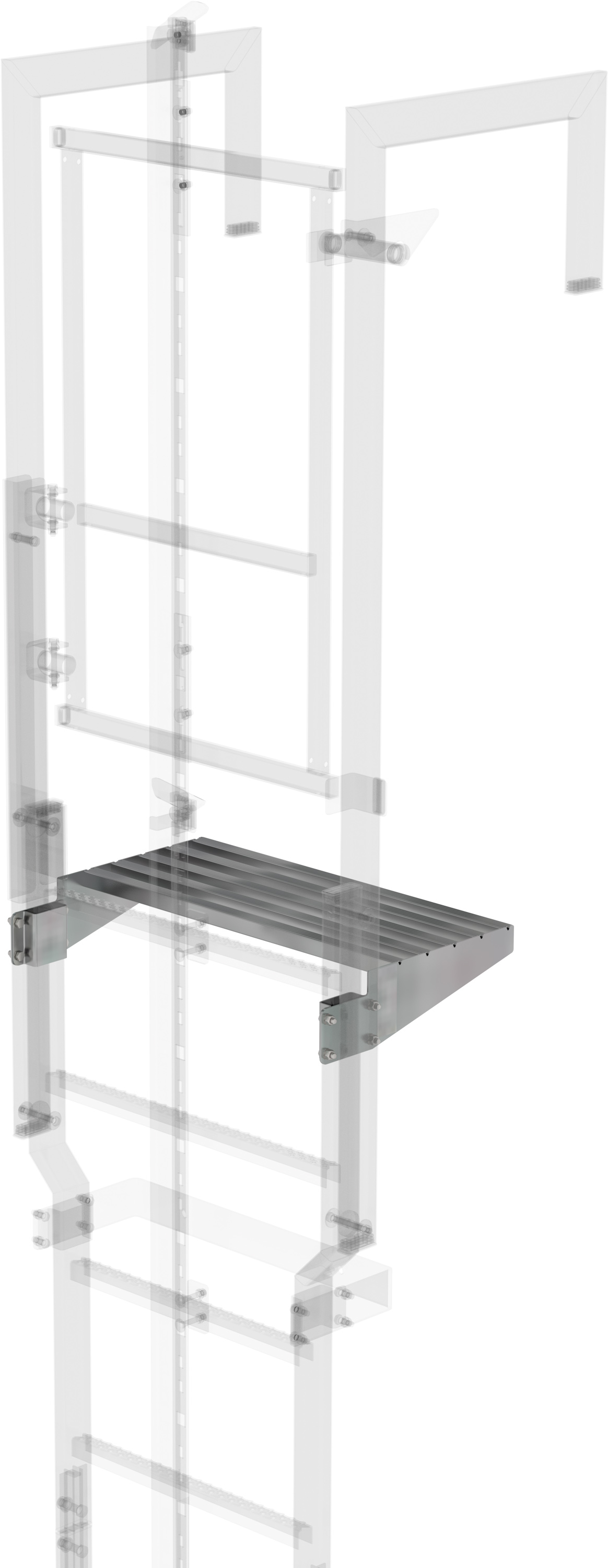 Günzburger Stahl Ausstiegstritt passend für Sicherungstüre - 300 mm