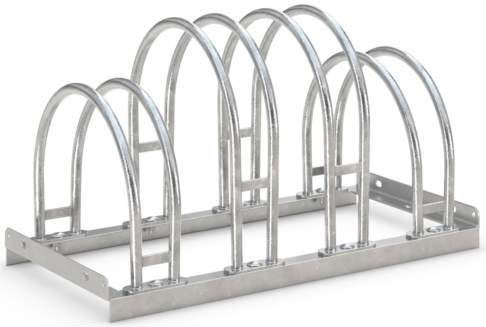 WSM Fahrradständer Bogenparker 5154 Stahl - 4 Einstellplätze Fahrradparker zweiseitig befahrbar - Standparker Stahl verzinkt  (WSM-105800042) Bild-01