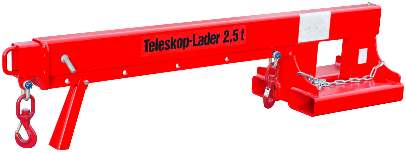 Bauer Kranarm KT-2.5 - RAL 3000 Kranausleger ausziehbar für Stapler - Lasttraverse feuerrot pulverbeschichtet (BA-4430-01-0000-2) Bild-01