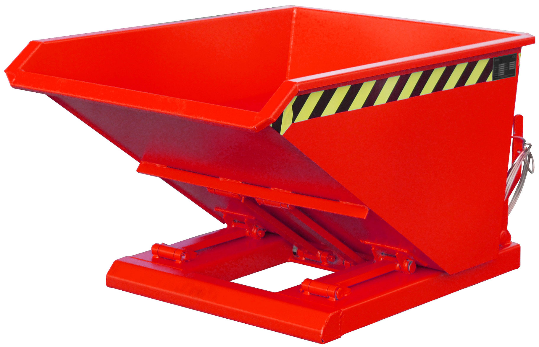 Bauer Muldenkipper NK-30 - RAL 3000 Kippmulde 300 Liter für Stapler - Schuttmulde feuerrot pulverbeschichtet (BA-4412-01-0000-2) Bild-01