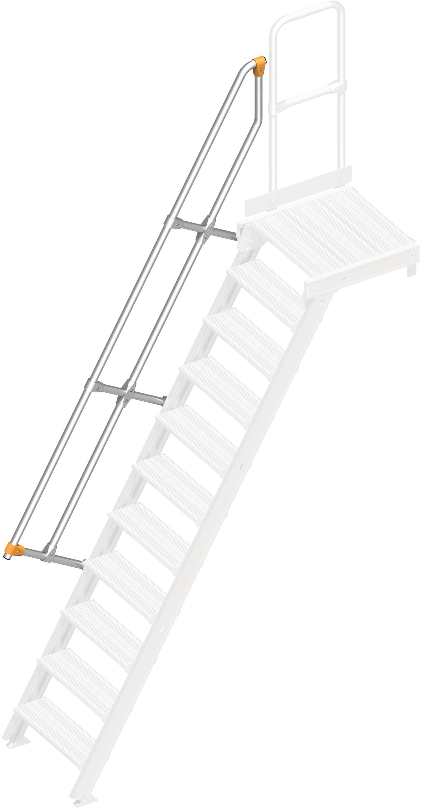 Layher Handlauf Plattformtreppe | Überstieg 60° 11 Stufen