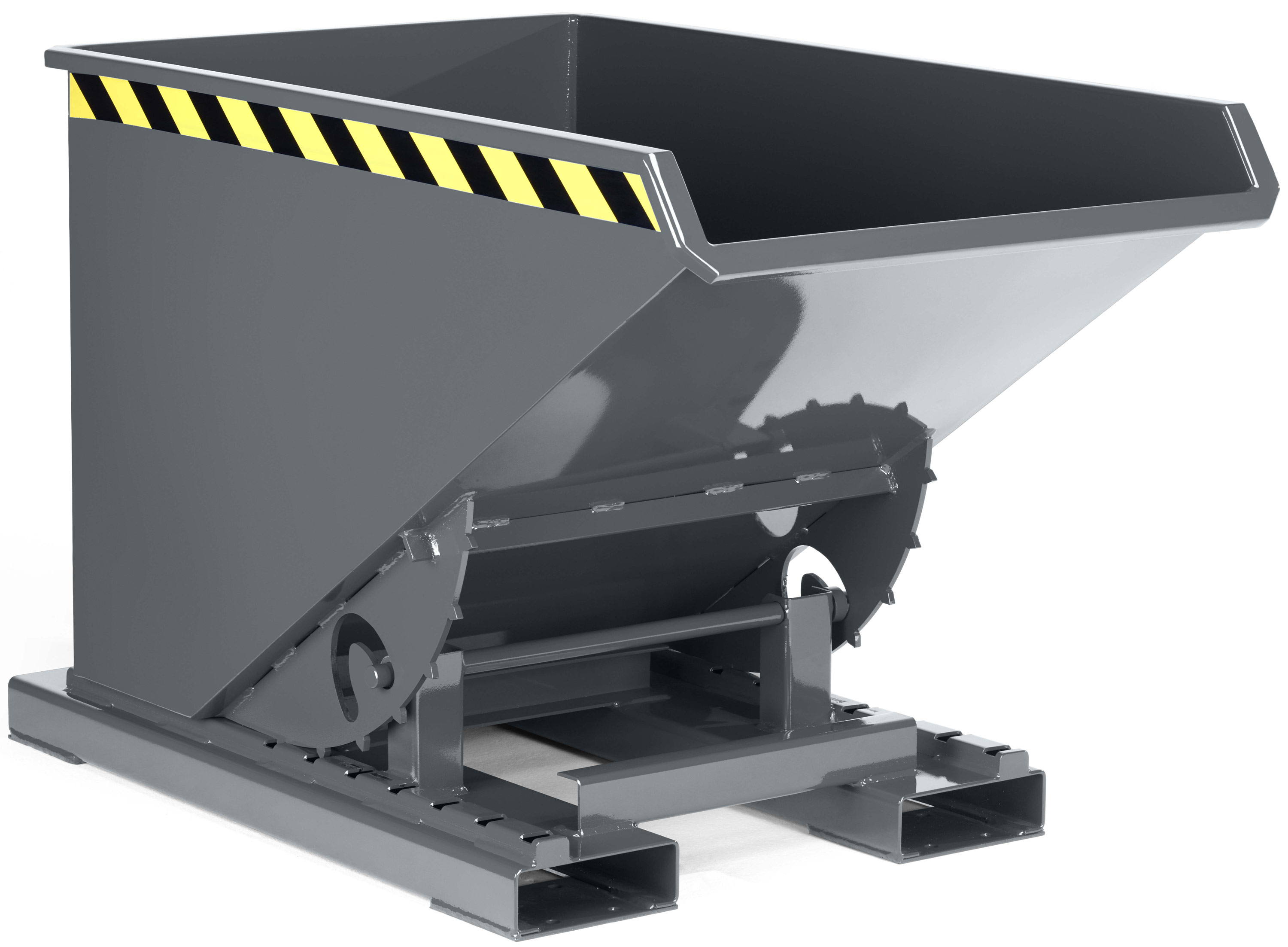 RR Industrietechnik Abrollkipper RAM-30 - RAL 7005 Kippmulde 300 Liter für Stapler - Schuttmulde mausgrau pulverbeschichtet (RR-100801787) Bild-01
