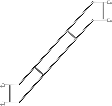 Layher Treppengeländer 2,57 m mit U-Gabeln