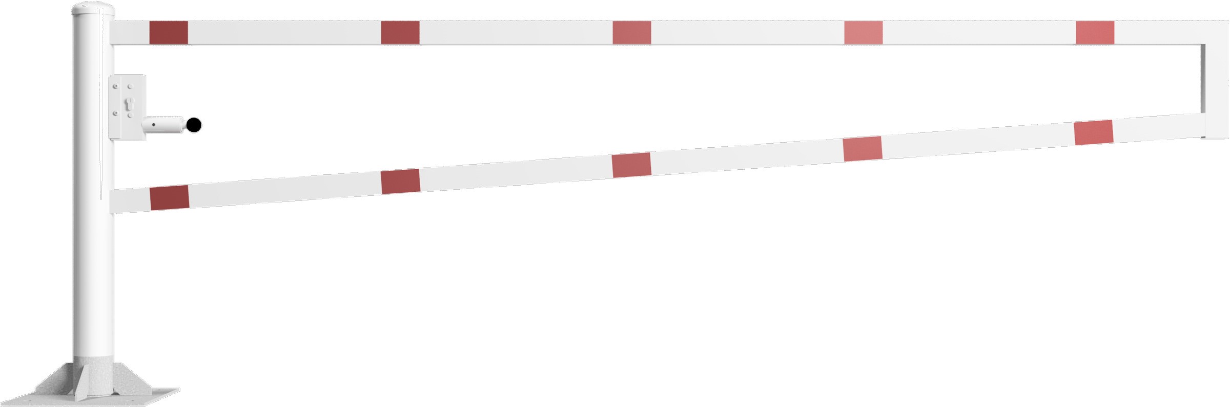 Schake Drehschranke - Schrankenbaum 60 x 40 mm ODP weiß | rot - 3000 mm