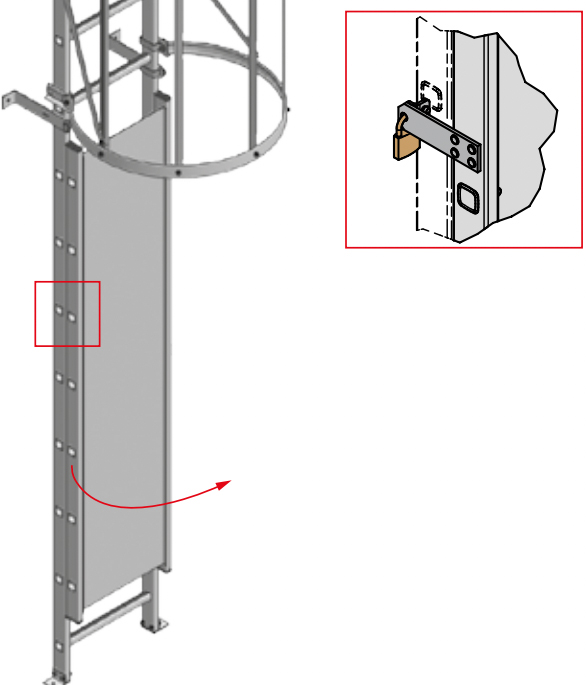 Hymer Steigleiter Aufstiegsperre abschließbar Steigleitersperre für ortsfeste Leitern (HY-0051637) Bild-01