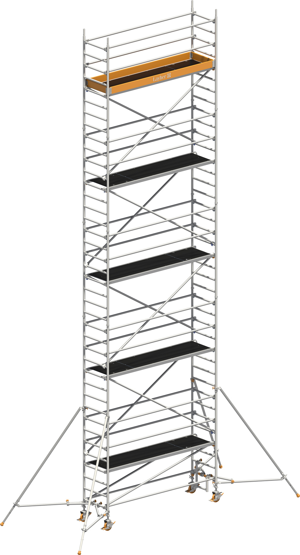 Fahrgerüst Layher Uni Standard P2 1401129 mit Stützen - Arbeitshöhe 11,20 m