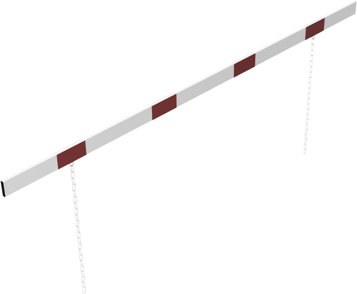 Schake Höhenbegrenzer Barriere 100 x 50 mm weiß | rot beidseitig reflektierend - 3000 mm Alubarriere mit seitlichen Schutzkappen und Stahlketten (SK-4217.30B) Bild-01