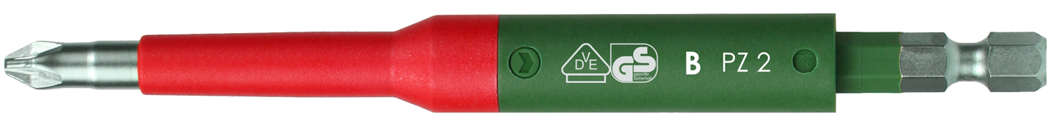 Felo VDE SAFETY Bit E 6,3 Pozidriv PZ 2 x 125 IEC SAFETY Pozidriv Kreuzschlitz Schrauben Bit | Einsatzbereich bis 10.000 V geprüft nach DIN EN IEC 60900:2018 (FL-3102590) Bild-01