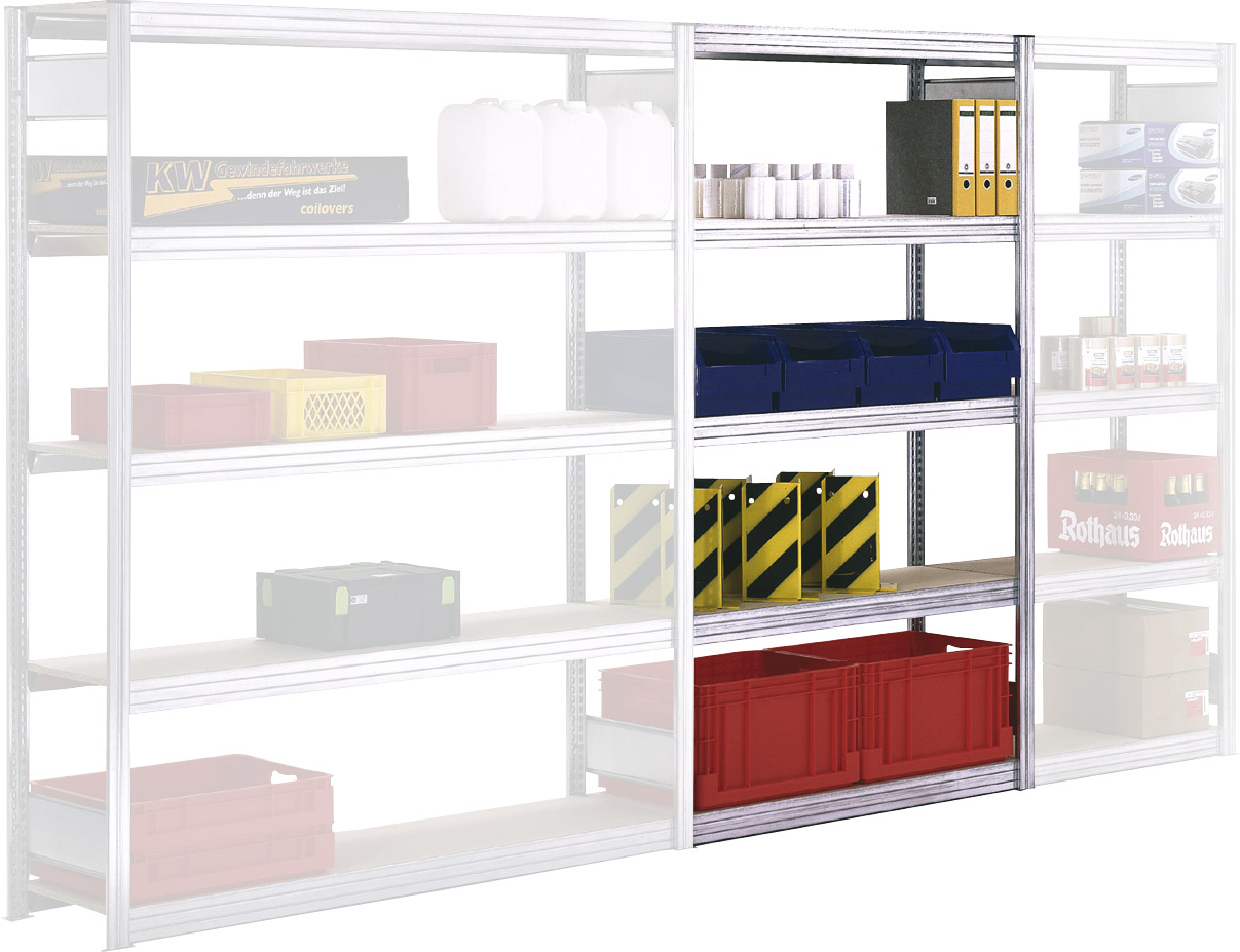 Regalwerk BERT Großfachregal 250|5 Passfeld A 2000 x 875 x 400 mm  Fachlast 250 kg - 5 Ebenen (RW-B3-50509-40) Bild-01