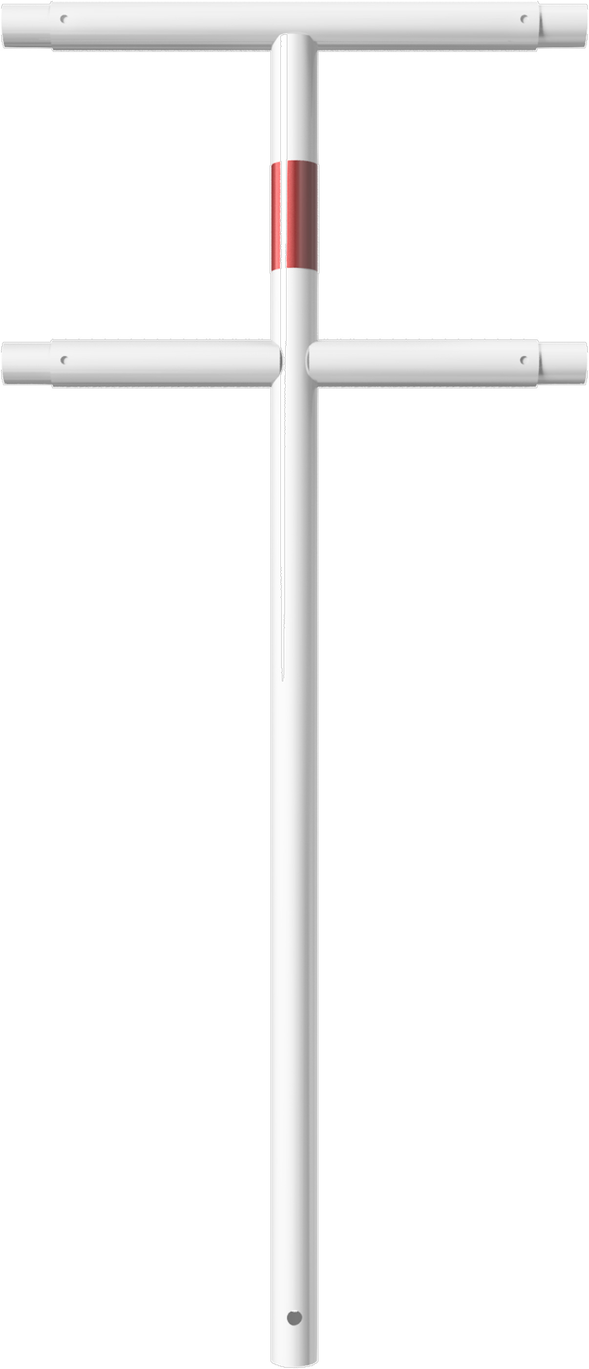 Schake Schutzgeländer Stahl Mittelpfosten OE Ø 48 mm weiß | rot