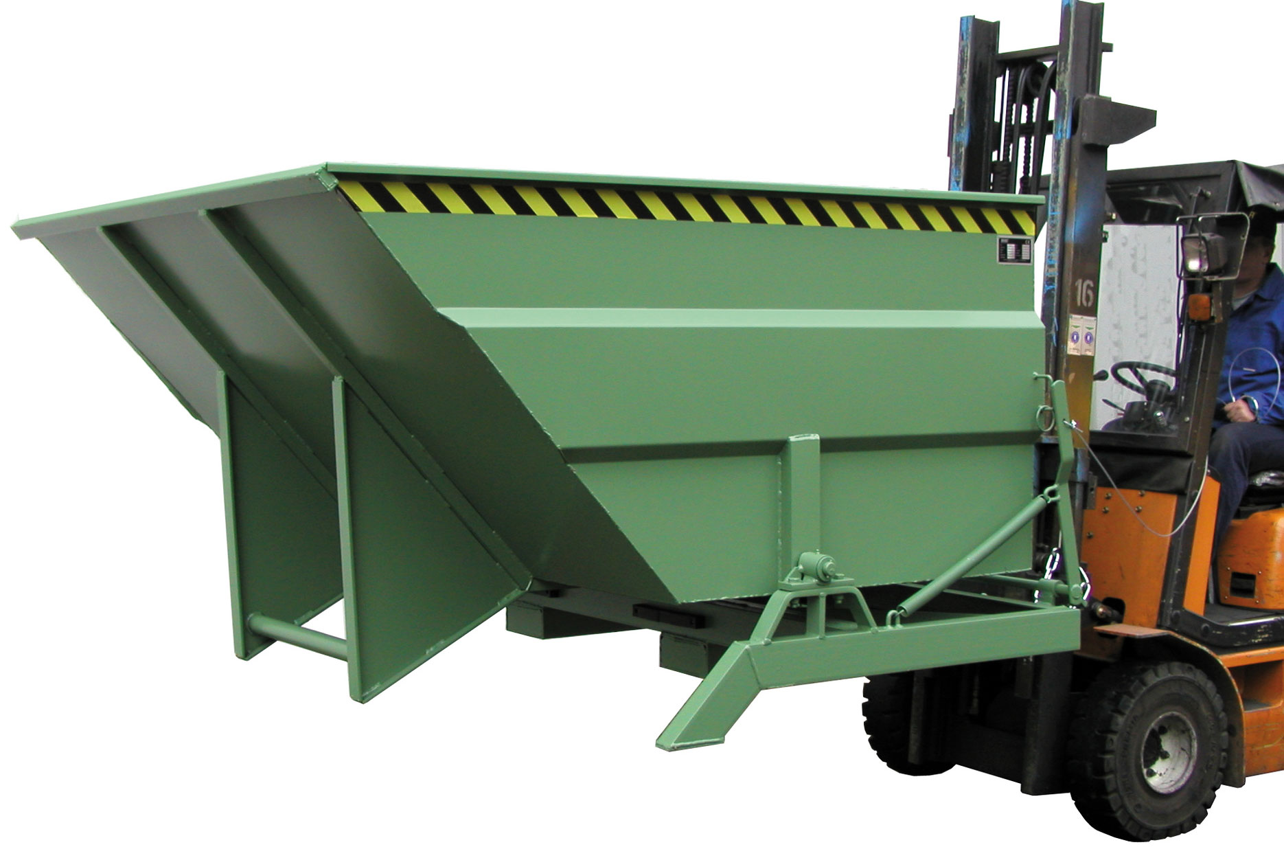 Bauer Großraumkipper BKC-300 - RAL 6011 Kippmulde 3000 Liter für Stapler - Schuttmulde resedagrün pulverbeschichtet (BA-4456-01-0000-4) Bild-01
