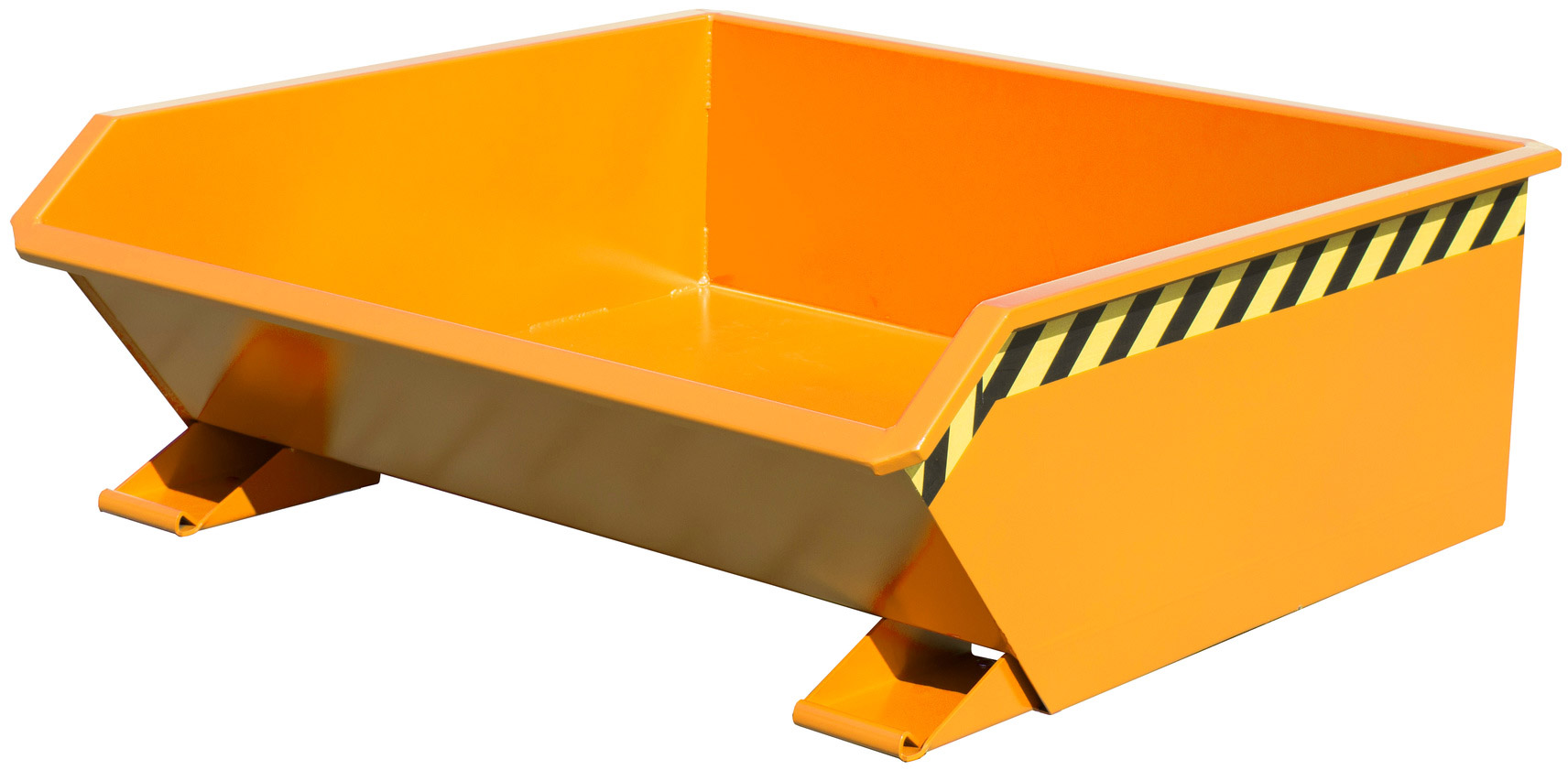 Bauer Muldenkipper MGU-460 - RAL 2000 Kippmulde 460 Liter für Stapler - Bauhöhe 350 mm - Schuttmulde gelborange pulverbeschichtet (BA-4409-36-0000-1) Bild-01