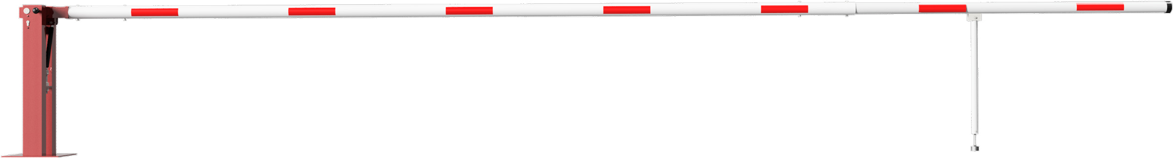 Schake Schranke mit Gasdruckfeder und Pendelstütze - Schrankenbaum Ø 80 mm ODP - 7000 mm