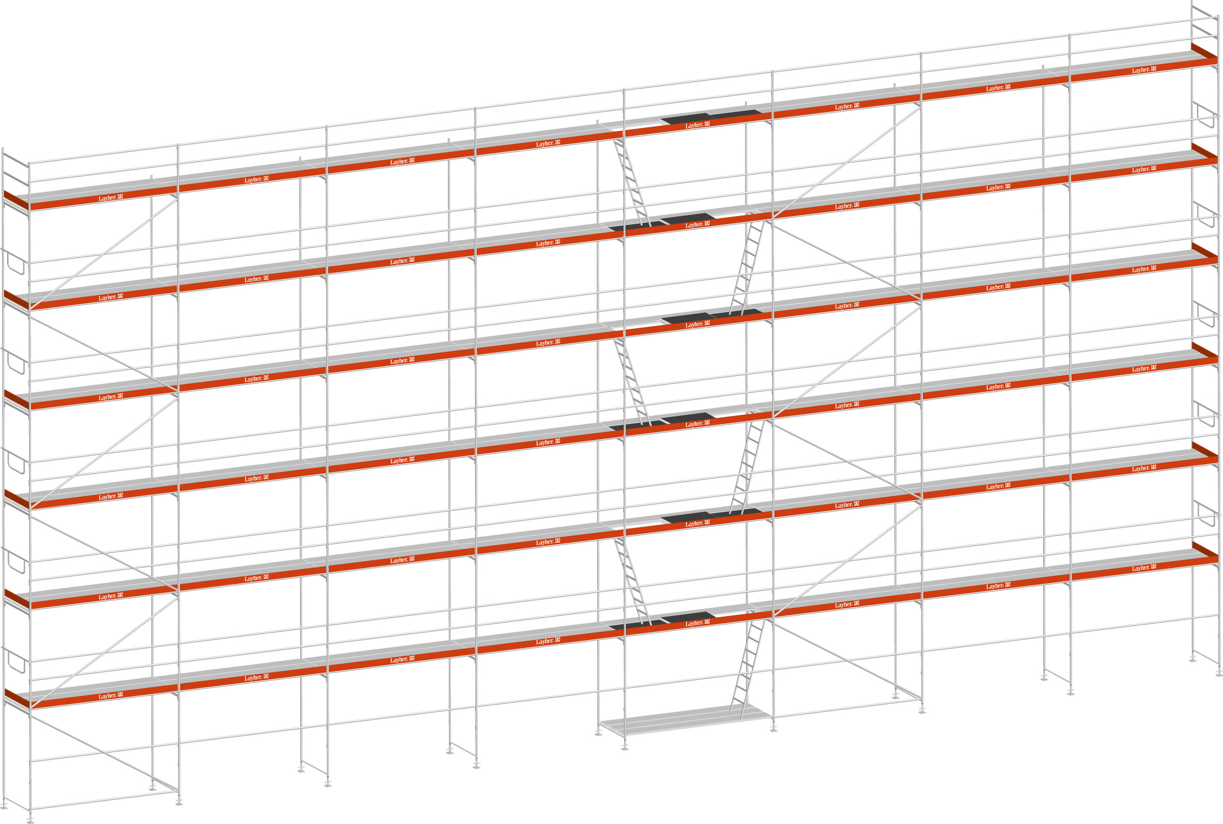 Layher Blitz Gerüst 100 Stahl 292 m²