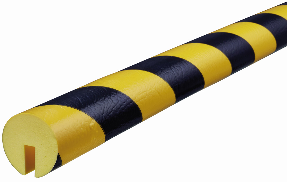 Knuffi Kantenschutzprofil Typ B+ Ø 50 mm gelb | schwarz PU - 1,00 m Standard  (SM-PB-11011) Bild-02