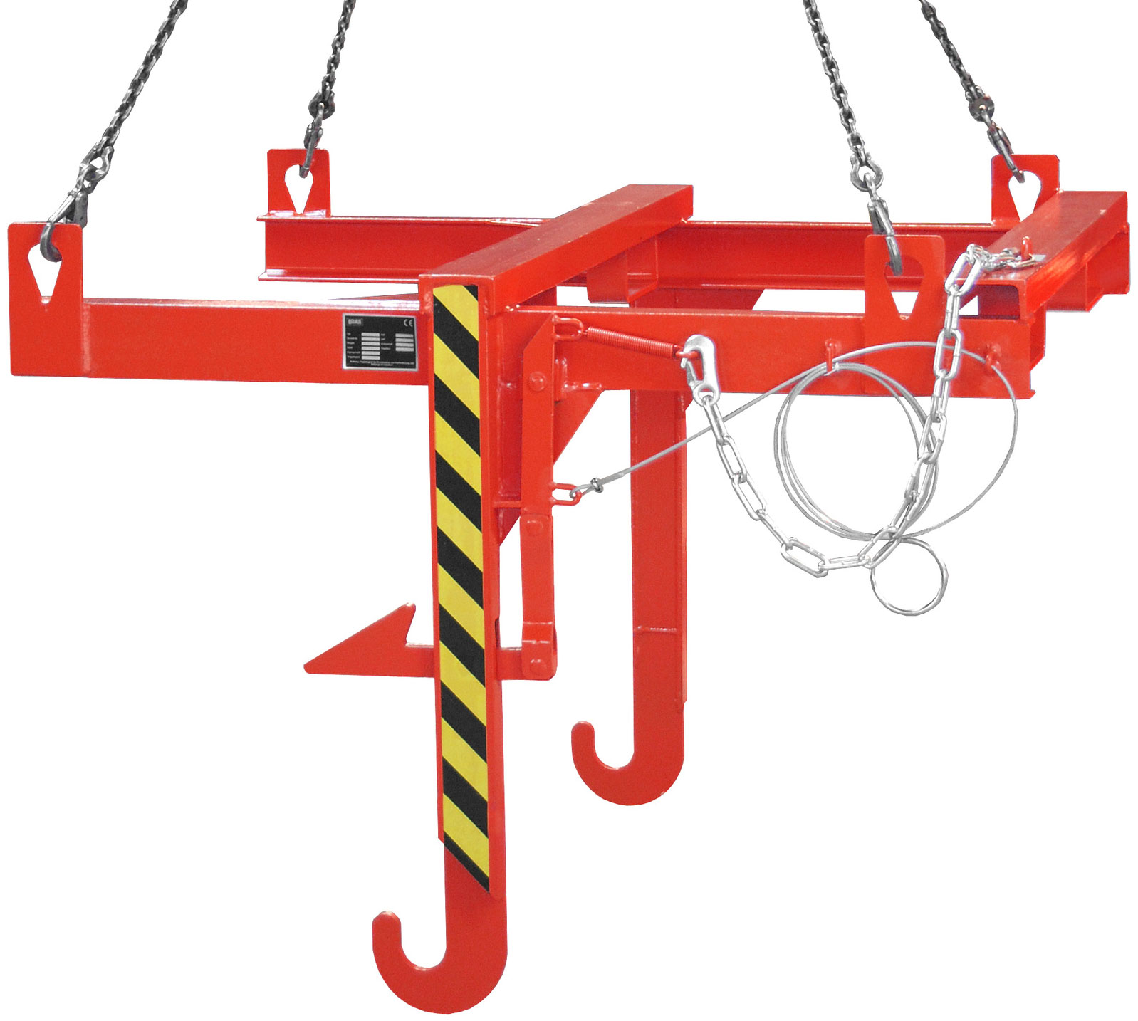 Bauer Baustoffbehälter Traverse BBT - RAL 3000 Kippvorrichtung mechanisch für Container 1000 Liter - Kipptraverse feuerrot pulverbeschichtet (BA-4511-08-0000-2) Bild-01