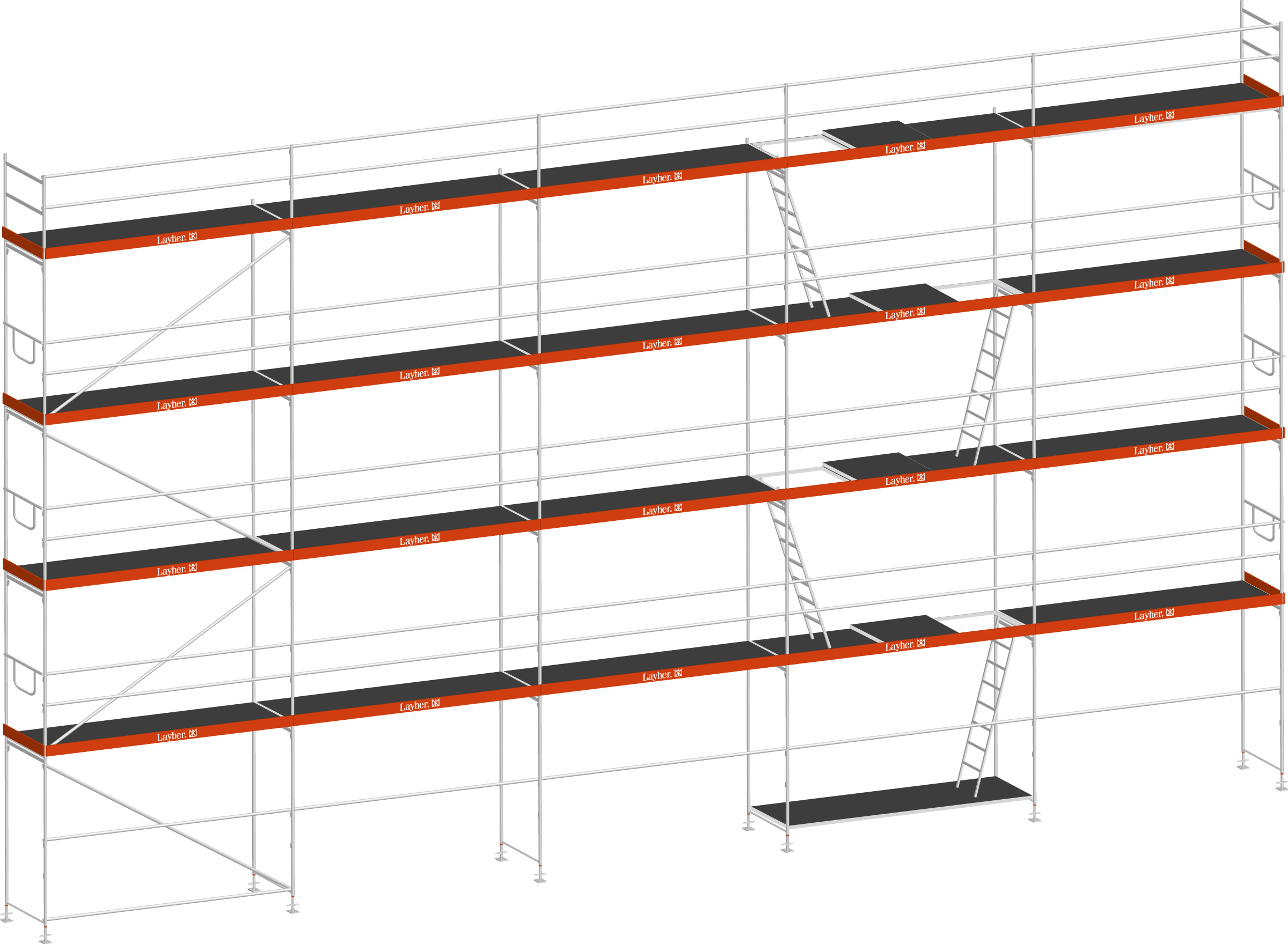 Layher Blitz Gerüst 70 Alu mit Robustboden 156 m²