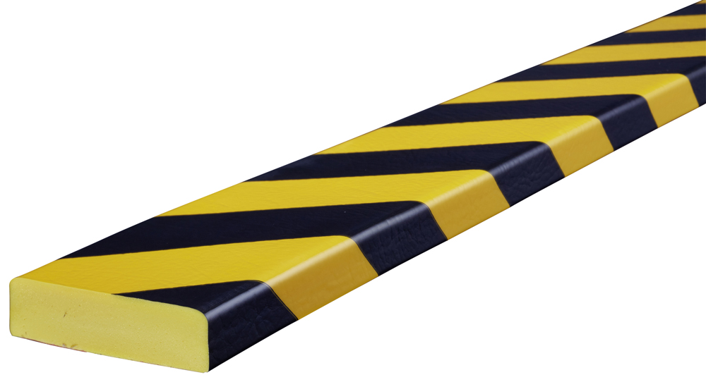 Knuffi Wandschutz Profil Typ S 75 x 20 mm gelb | schwarz PU - 1,00 m Standard  (SM-PS-10009) Bild-02