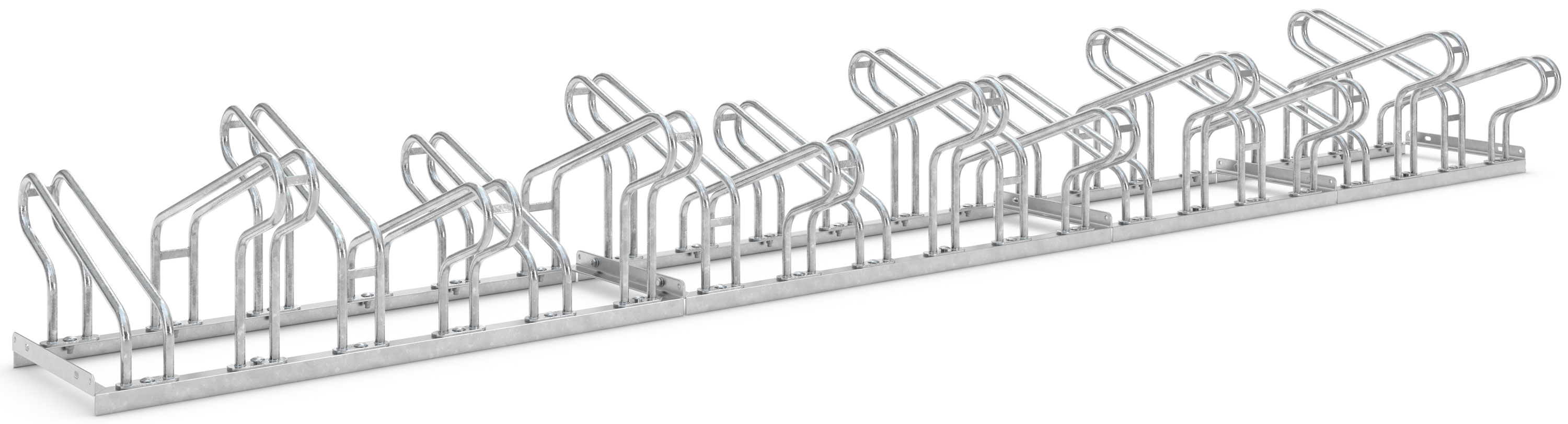 WSM Fahrradständer Bügelparker 2170 BF Stahl - 20 Einstellplätze Fahrradparker einseitig befahrbar breit - Radabstand 390 mm - Bügelparker Stahl verzinkt  (WSM-105700072) Bild-01