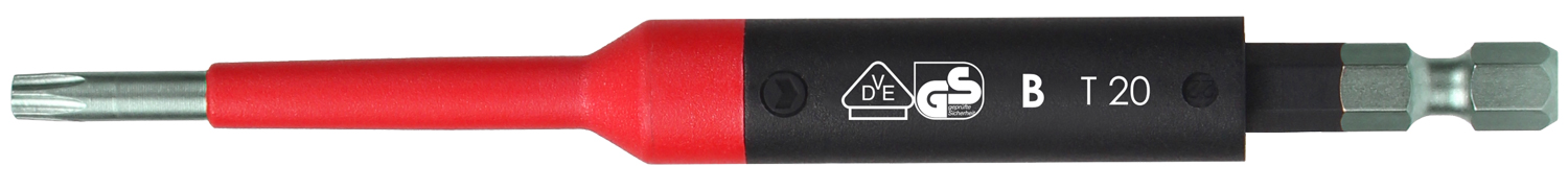 Felo VDE SAFETY Bit E 6,3 Torx T 20 x 125 IEC SAFETY Torx Schrauben Bit | Einsatzbereich bis 10.000 V geprüft nach DIN EN IEC 60900:2018 (FL-3501590) Bild-01