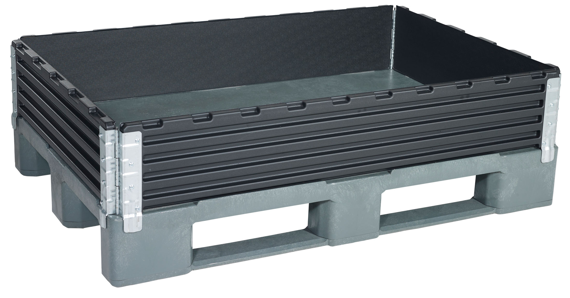 KIGA Europaletten-Aufsatzrahmen - 1200 x 800 x 215 mm DK - VPE 5 5 Stück Aufsatzrahmen ABS für Euro-Paletten - diagonal klappbar mit 4 Scharnieren (KI-1A004) Bild-01
