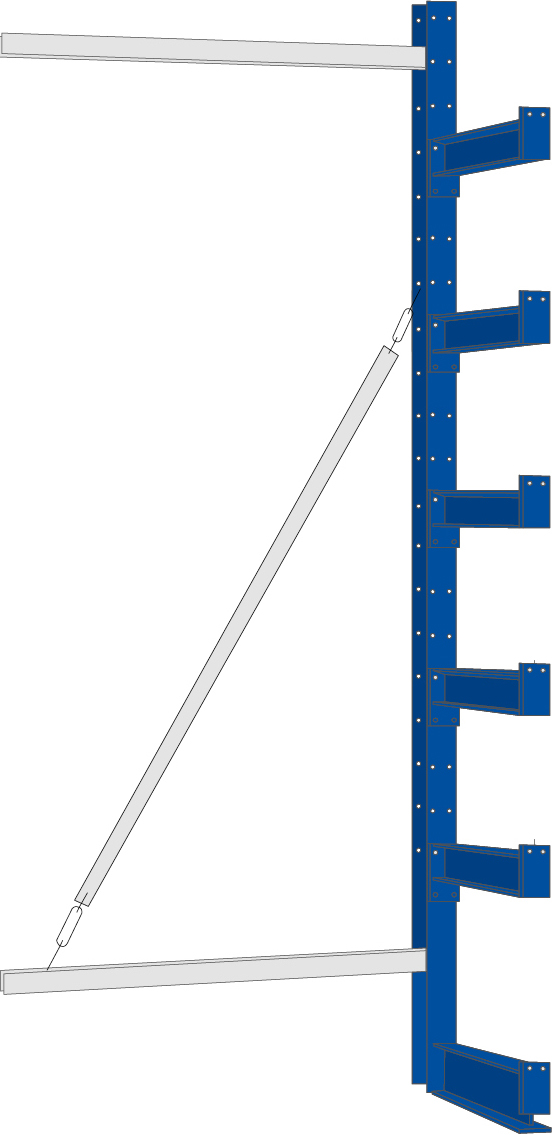 Regalwerk KARL Kragarmregal 2|750 einseitig Anbaufeld 2500 x 1000 x 520 mm Kragarmlast 750 kg - 6 Ebenen - Kragarme frei verstellbar (RW-B6-40202-40) Bild-01