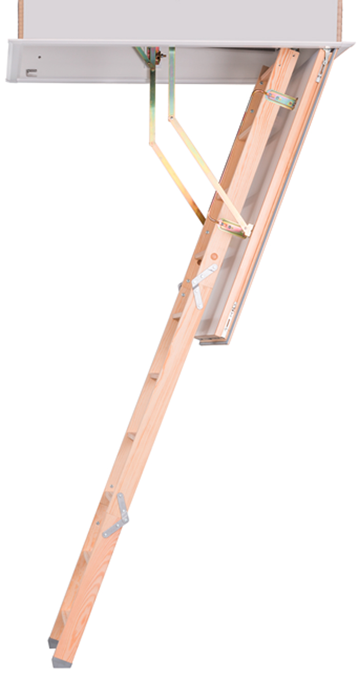 Roto Bodentreppe Holz Quadro 3 Raumhöhe 240 - 288 cm | Rohbaumaß 120 x 60 cm Dachbodentreppe 3-teilig - 4-Punkt Verriegelung | 0,77 W/m²K mit Lukendeckel 67 mm Stärke (RT-C113-64462) Bild-01