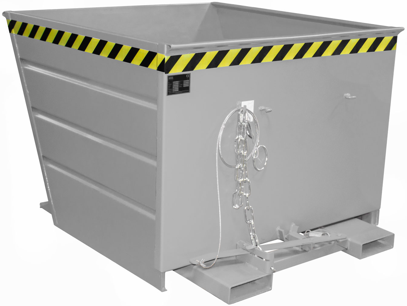 Bauer Kippbehälter VG-1100 - RAL 7005 Kippmulde 1100 Liter für Stapler - Schuttmulde mausgrau pulverbeschichtet (BA-4535-04-0000-5) Bild-01