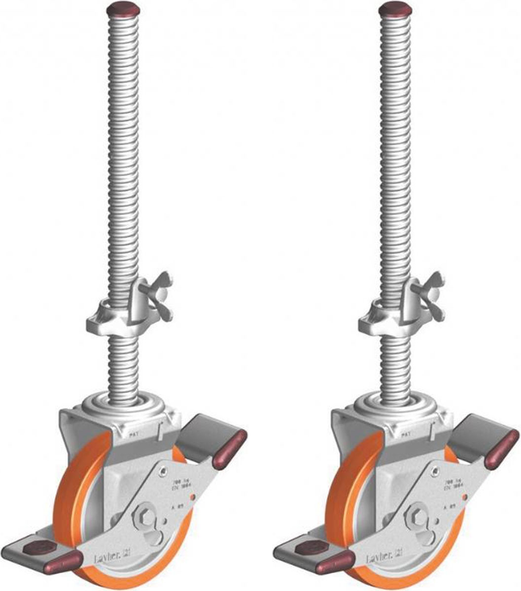 Layher Fahrgerüst Lenkrolle 700 spindelbar Polyurethanbelag