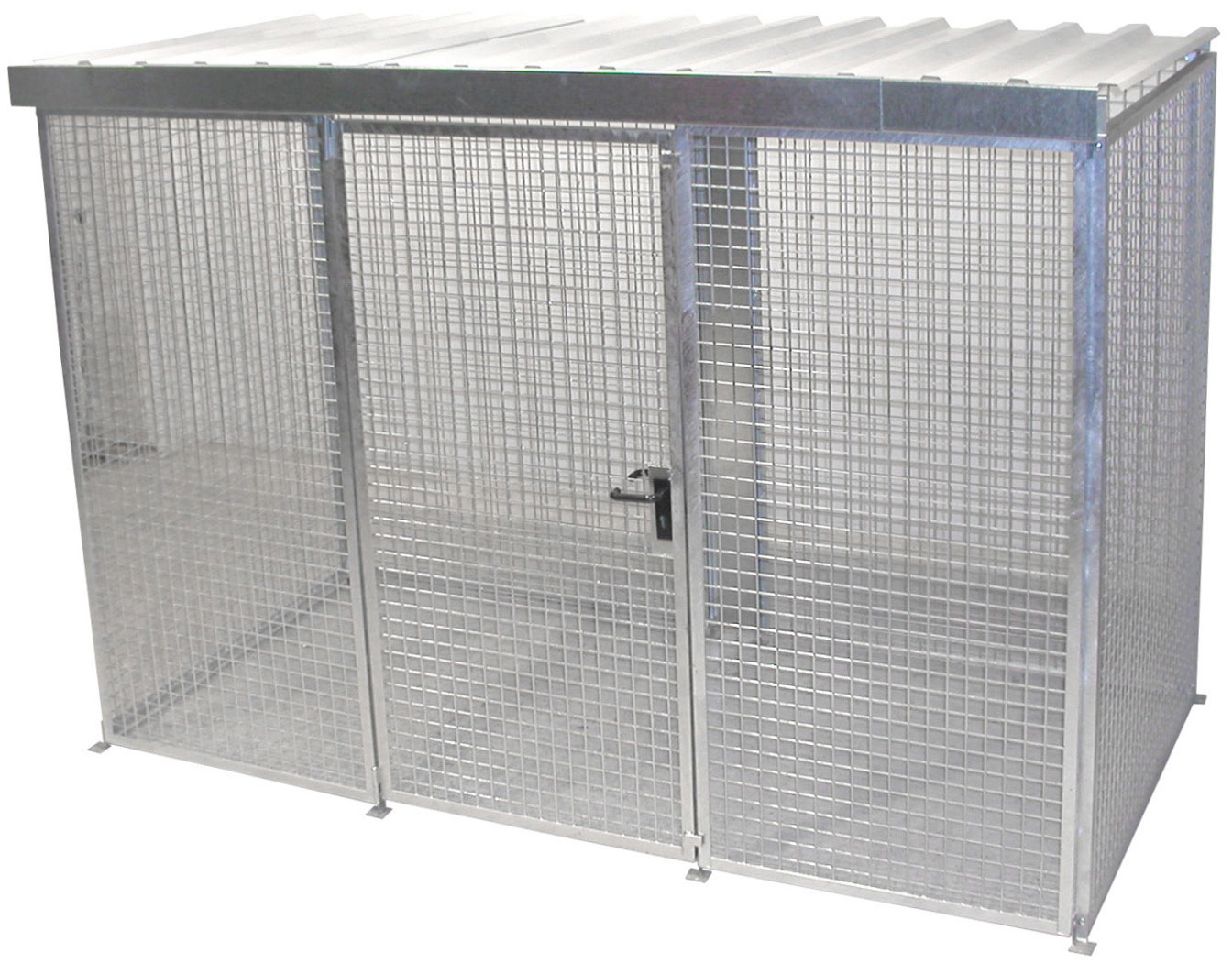 Bauer Gasflaschen-Container Stahl GFC-M4|D Gasflaschenlager für 78 Flaschen Ø 230 mm - mit Dach - Stahl verzinkt (BA-4477-11-0000-7) Bild-01