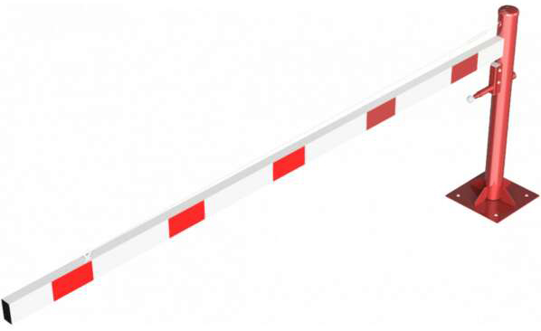 Schake Drehschranke - Schrankenbaum 100 x 50 mm ODV weiß | rot - 3000 mm