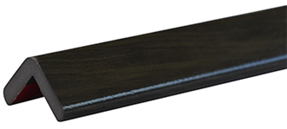 Knuffi Eckschutzprofil Typ H 45 x 45 mm Holz dunkel PU - 1,00 m Standard Warnschutz Profil L-Winkel aus Polyurethan - Eckprofil Holzmaserung mit selbstklebenden Kanten (SM-PH-100024) Bild-01