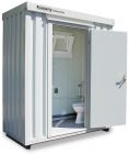 FLADAFI Sanitärcontainer Damen 2100 x 1140 x 2515 mm isoliert - 1-flügelige Tür auf 2 m Seite