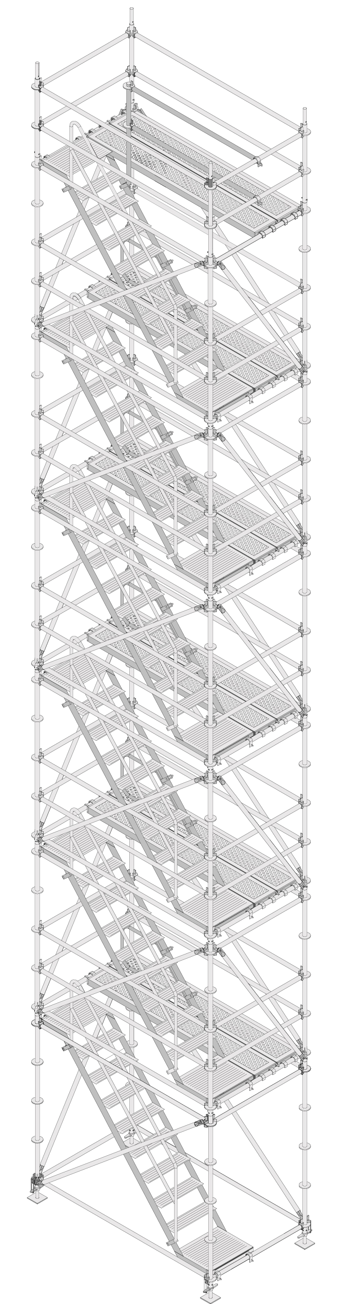 Layher Allround Modultreppenturm 6 Etagen