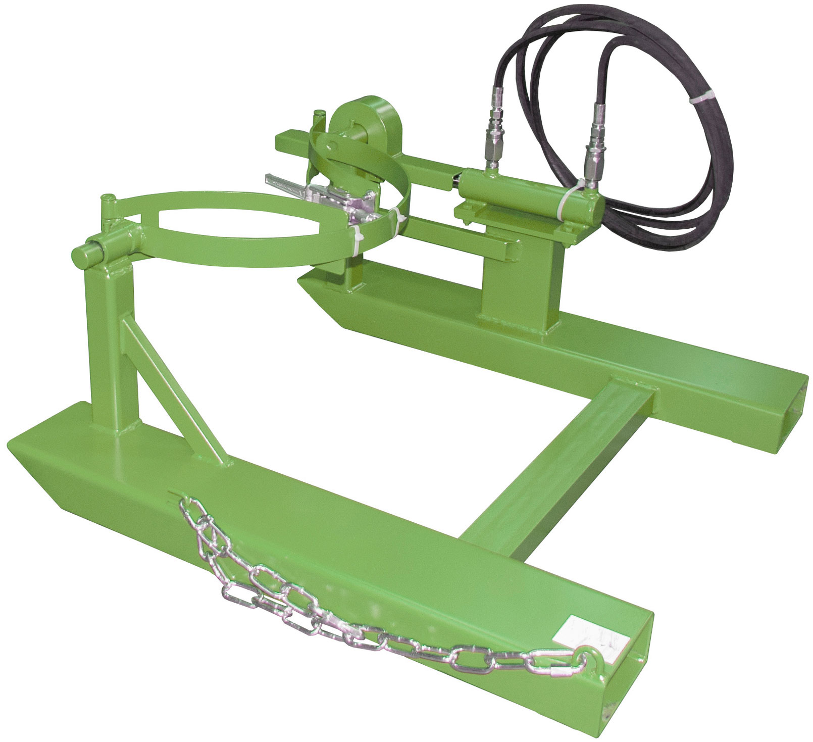 Bauer Fasskipper FD-H - RAL 6011 Kippvorrichtung mit Staplerhydraulik für Fässer 200 Liter - Fassheber resedagrün pulverbeschichtet (BA-4440-04-0000-4) Bild-01