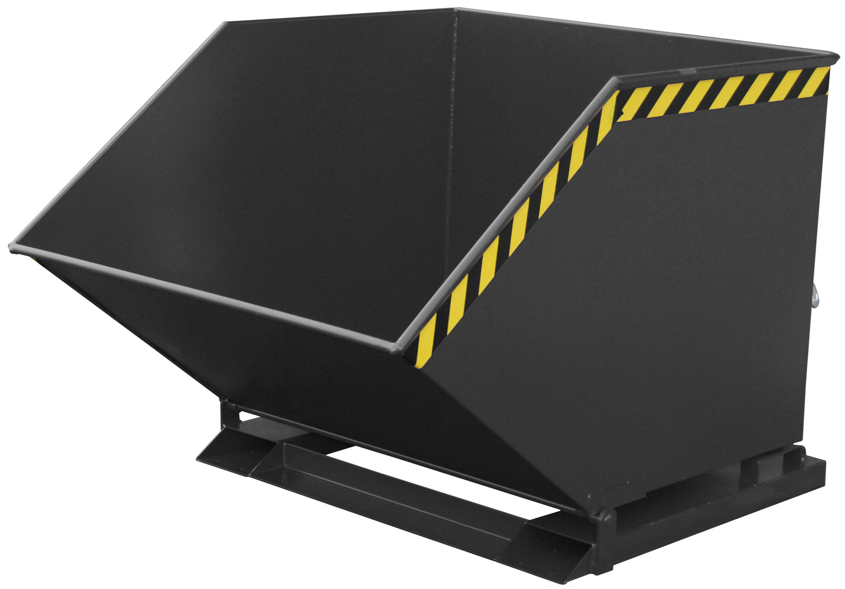 Bauer Muldenkipper SKK-1000 - RAL 7021 Kippmulde 1000 Liter für Stapler mit Ablasshahn - Schuttmulde schwarzgrau pulverbeschichtet (BA-4541-12-0000-16) Bild-01