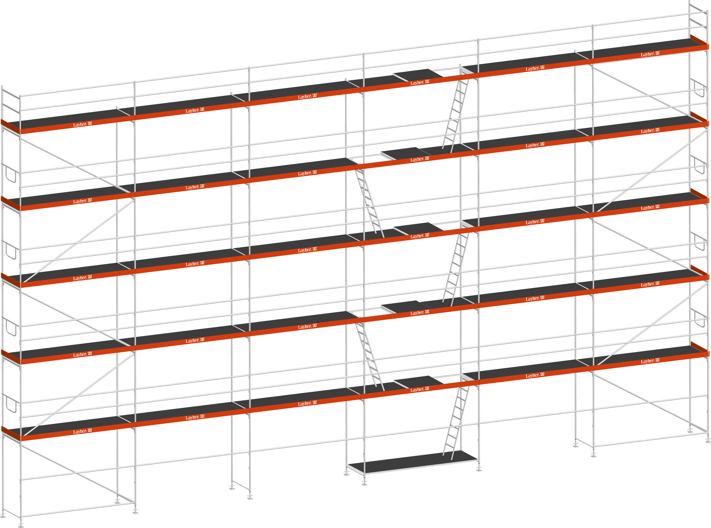 Layher Blitz Gerüst 70 Stahl mit Robustboden 188 m²