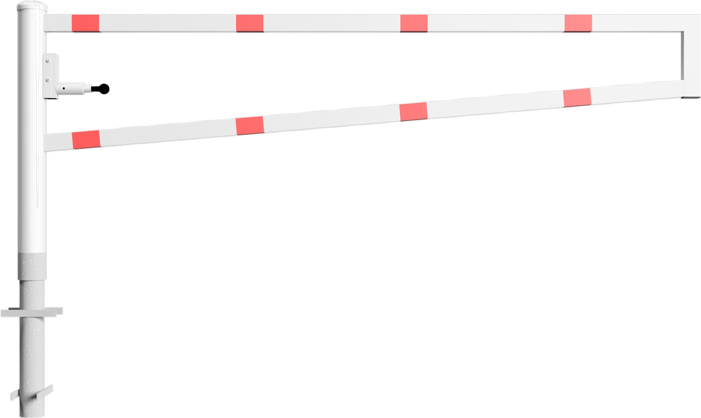 Schake Drehschranke - Schrankenbaum 60 x 40 mm OEV weiß | rot - 2500 mm