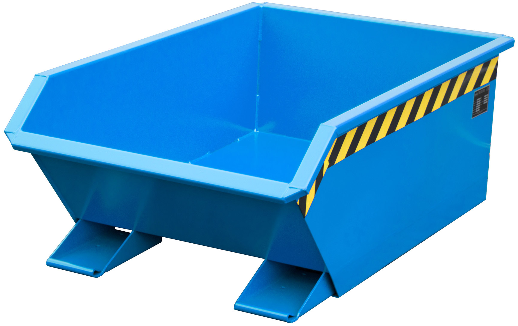 Bauer Muldenkipper MGU-270 - RAL 5012 Kippmulde 270 Liter für Stapler - Bauhöhe 350 mm - Schuttmulde lichtblau pulverbeschichtet (BA-4409-35-0000-3) Bild-01