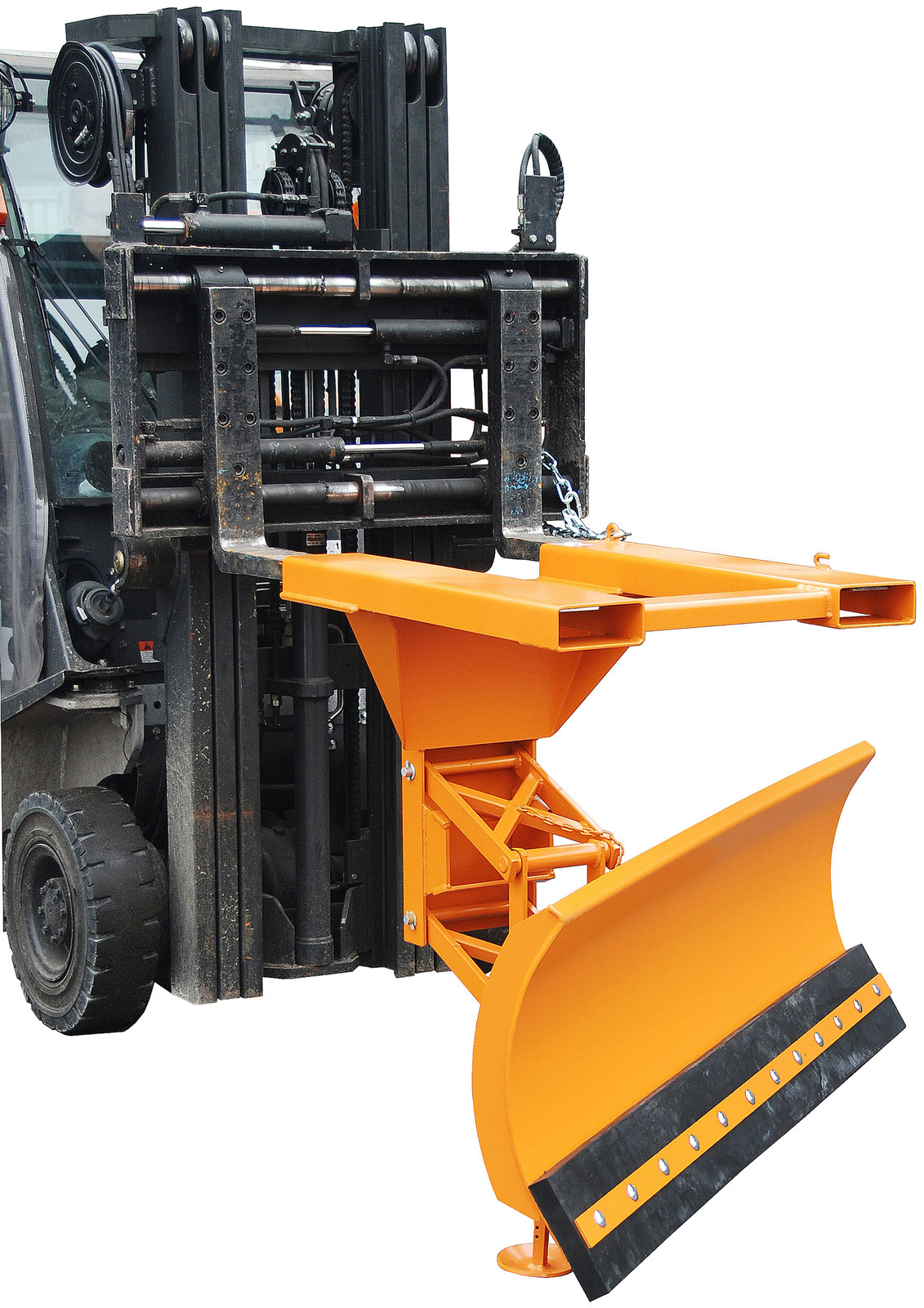 Bauer Schneepflug SCH-P-G-180 Schneeschild mit Gummischürfleiste für Gabestapler - Schneeräumer gelborange pulverbeschichtet (BA-4428-42-0000-1) Bild-01