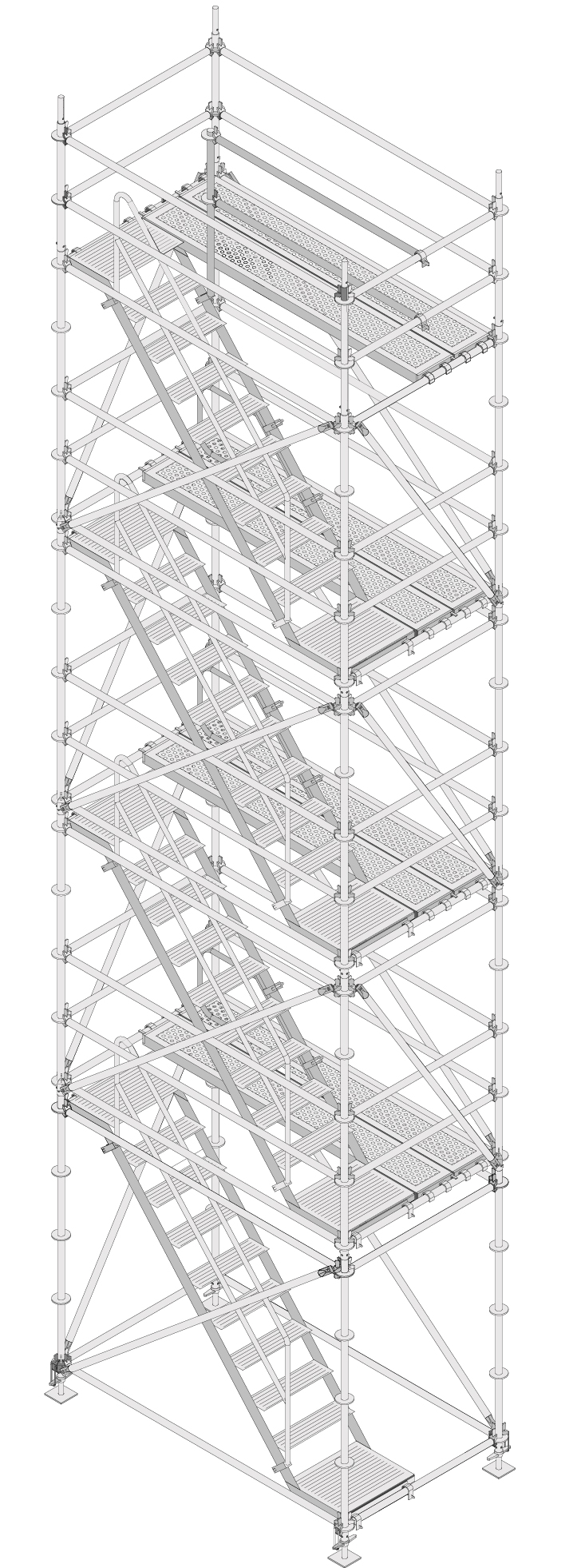 Layher Allround Modultreppenturm 4 Etagen