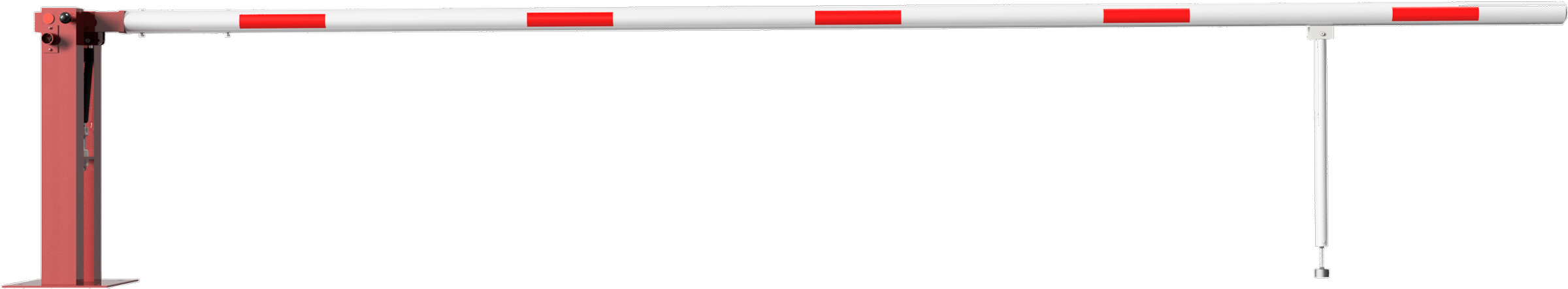 Schake Schranke mit Gasdruckfeder und Pendelstütze - Schrankenbaum Ø 80 mm ODD - 5000 mm